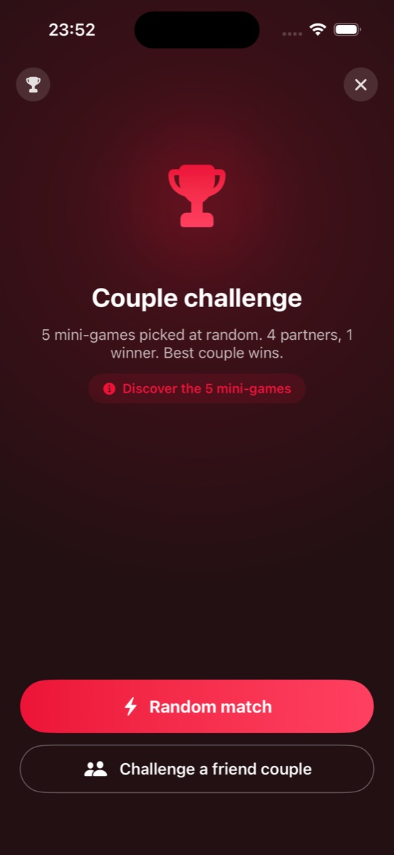 Couple Battle Adeux : affrontez d'autres couples dans 5 mini-jeux multijoueur avec classement ELO