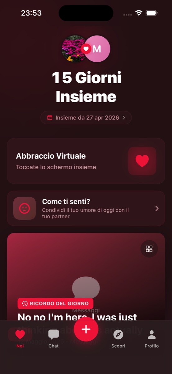 &Eacute;cran d'accueil Adeux v1.6 : compteur de jours, lettre du matin, c&acirc;lin virtuel et acc&egrave;s Memory Lane